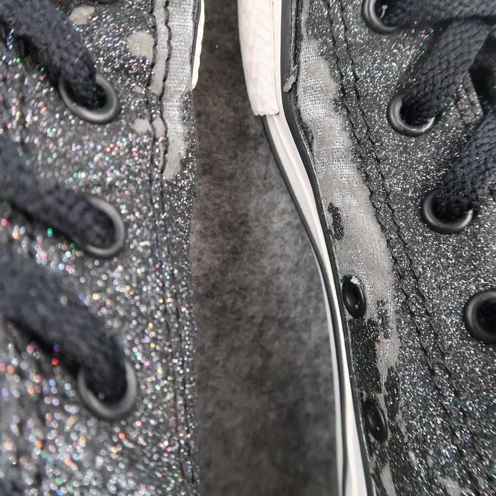 Converse Shoes Kids 2 Sneakers All Star Lace Up Casual Glitter Trainers Active